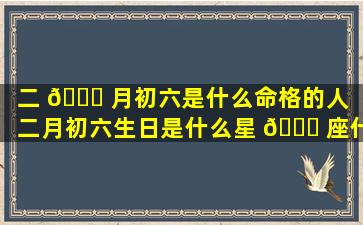 二 🕊 月初六是什么命格的人（二月初六生日是什么星 🍁 座什么命）